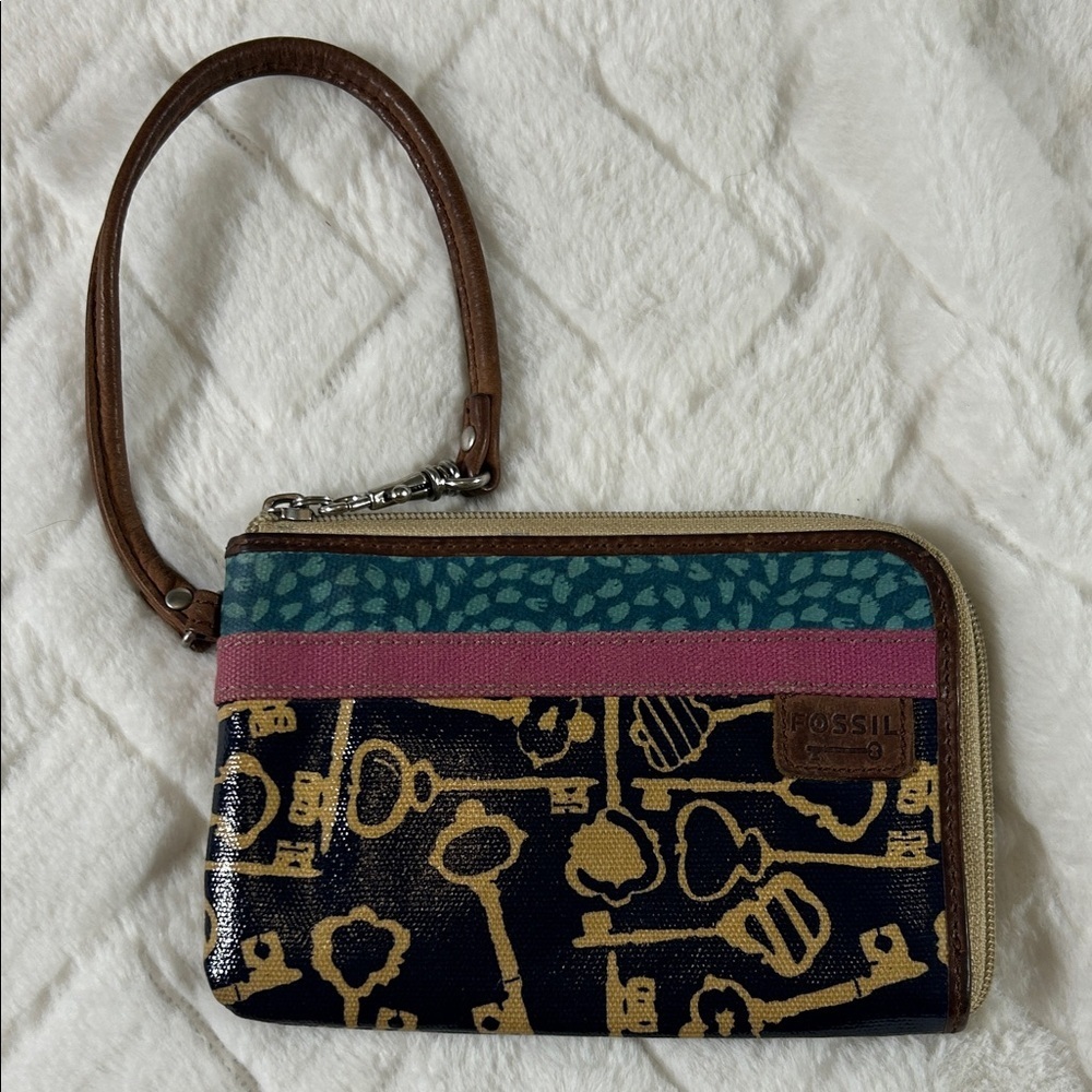 Fossil Multicolor Key Print Wristlet